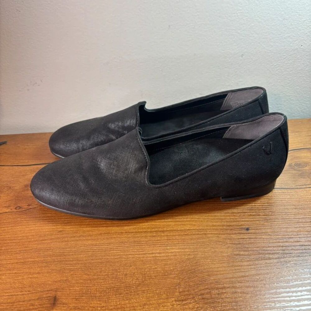 Vionic Willa II Womens Black Slip on Loafers Flat Shoes Size 7.5 Shimmer Textile